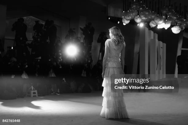 Kirsten Dunst from 'Woodshock' movie walks the red carpet ahead of the 'Three Billboards Outside Ebbing, Missouri' screening during the 74th Venice...