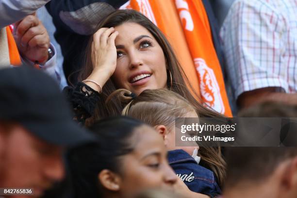 Yolanthe Sneijder-Cabau, Jessey Sneijder during the FIFA World Cup 2018 qualifying match between The Netherlands and Bulgariaat the Amsterdam Arena...