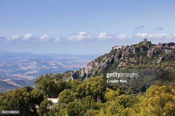 landscape in andalusia/ spain - castillo del aguilo/ gaucin - gaucin stockfoto's en -beelden