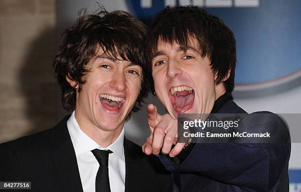 Alex Turner and Miles Kane of The Last Shadow Puppets arrive at The Nationwide Mercury Prize at Grosvenor House Hotel on September 9, 2008 in London,...