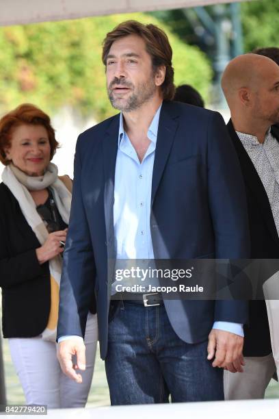 Javier Bardem is seen arriving at Hotel Excelsior during the 74. Venice Film Festival on September 5, 2017 in Venice, Italy.