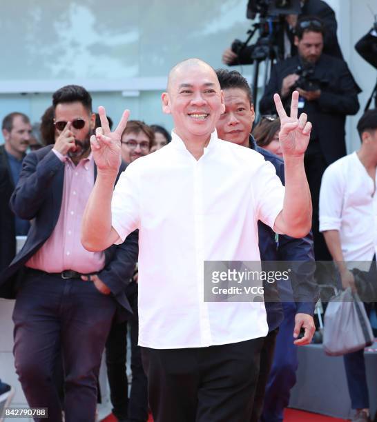 Director Tsai Ming-liang walks the red carpet ahead of the 'Suburbicon' screening during the 74th Venice Film Festival at Sala Grande on September 2,...