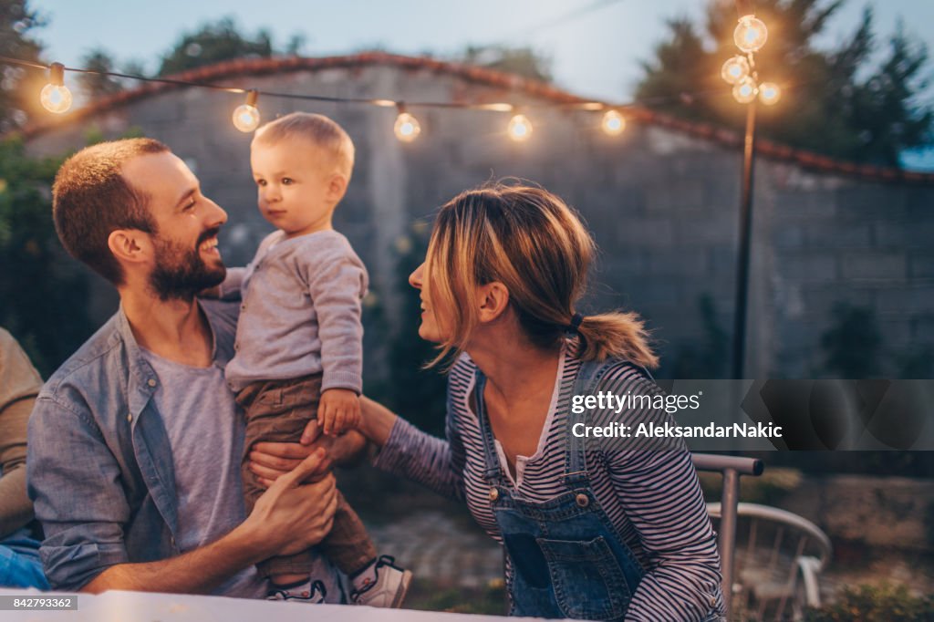 Birthday boy and his parents