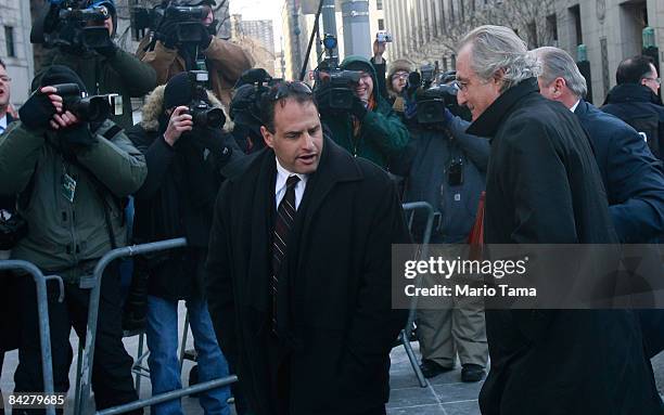 Accused $50 billion swindler Bernard Madoff arrives for federal court January 14, 2009 in New York City. U.S. Prosecutors want to end his house...