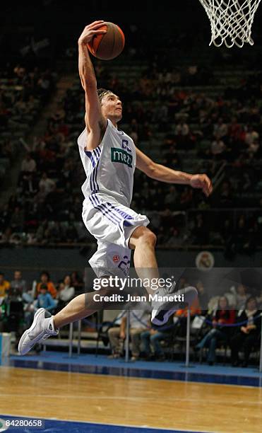 Sergio Llull, #23 of Real Madrid in action during the Euroleague Basketball Game 10 match between Real Madrid v Efes Pilsen Istanbul on January 14,...