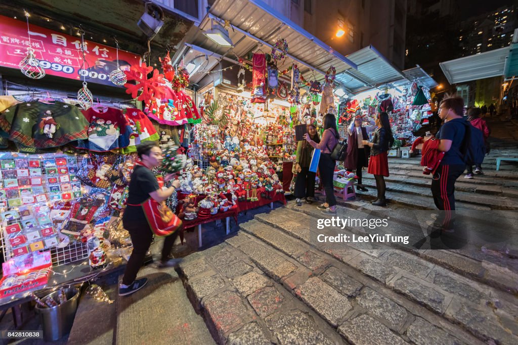 Pottinger Street in Hong Kong city