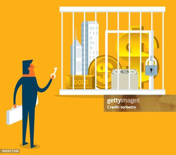 frozen assets - businessman - safety reporting stock illustrations