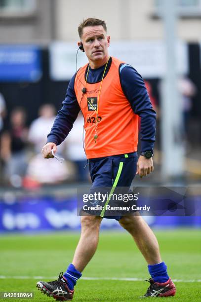 Wales , United Kingdom - 2 September 2017; Leinster head of athletic performance Charlie Higgins ahead of the Guinness PRO14 Round 1 match between...