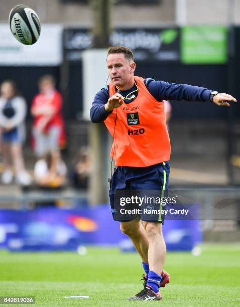 Wales , United Kingdom - 2 September 2017; Leinster head of athletic performance Charlie Higgins ahead of the Guinness PRO14 Round 1 match between...