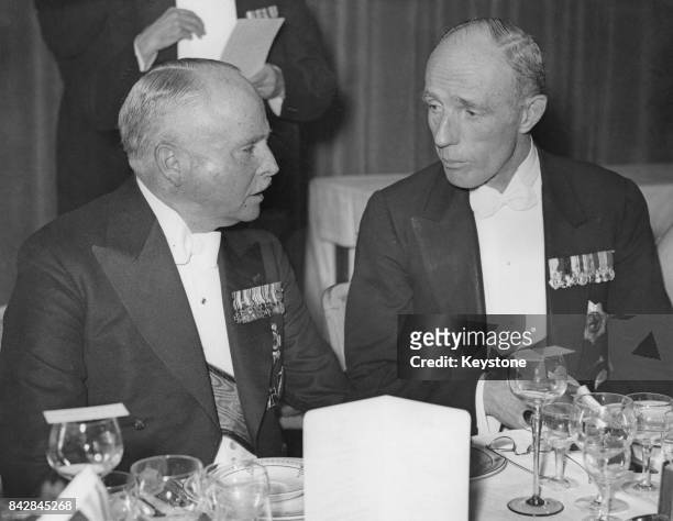 Edward Wood, 1st Earl of Halifax , talking to Charles Edward, Duke of Saxe-Coburg and Gotha during an Anglo-German dinner at Grosvenor House, London,...