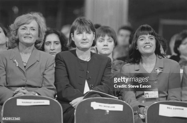 British politicians Glenys Kinnock and Harriet Harman at the Labour Party conference, UK, 1st October 1996.