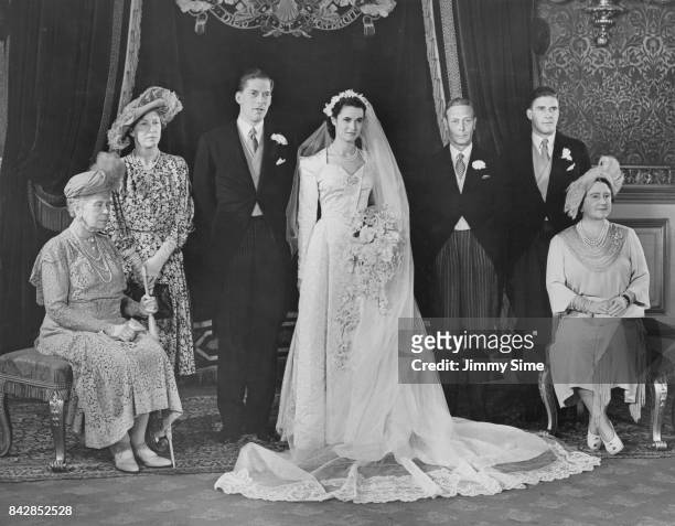 The 7th Earl of Harewood and pianist Marion Stein, now the Countess of Harewood at St James' Palace in London during their wedding reception, 29th...