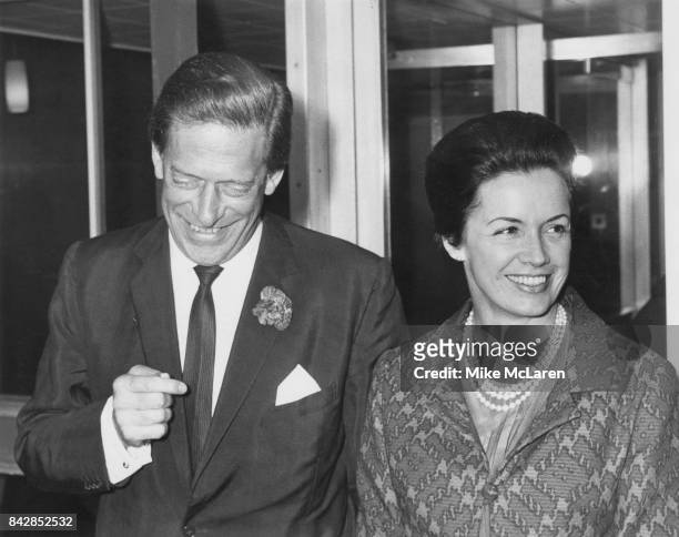 The 7th Earl of Harewood arrives at Heathrow Airport, London, after his wedding to Patricia Tuckwell, now the Countess of Harewood, aka former model...