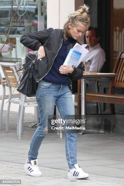 Cressida Bonas is seen as she enjoyed lunch with a friend at Baker & Spice, on September 04, 2017 in London, England.