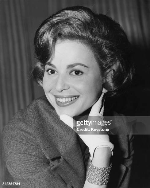 Israeli actress Haya Harareet in London for the premiere of the film 'Ben Hur', 12th December 1959. She plays Esther in the movie.