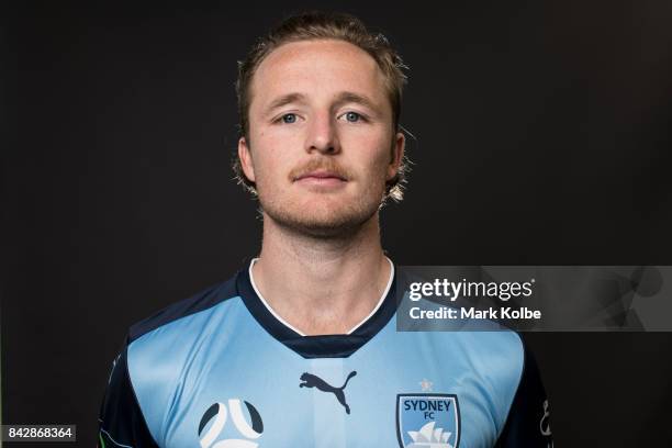 Rhyan Grant poses during the Sydney FC A-League headshots session at Macquarie University on September 5, 2017 in Sydney, Australia.