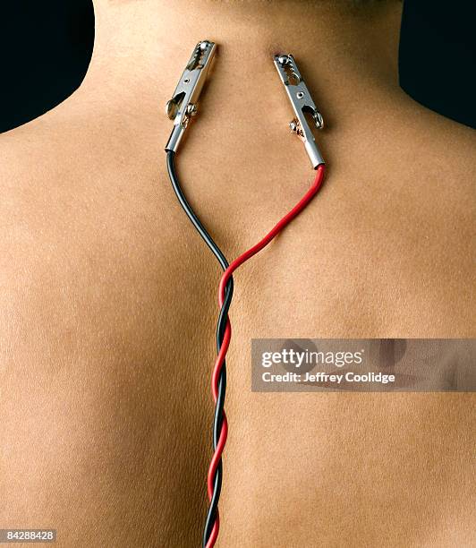 wires connected to male's neck - torture in the middle ages stock pictures, royalty-free photos & images