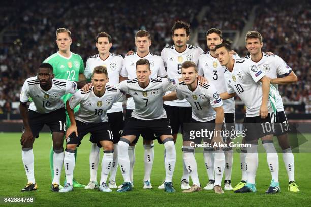Players of Germany pose for a team photo prior to the FIFA World Cup Russia 2018 Group C Qualifier between Germany and Norway at Mercedes-Benz Arena...