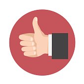 Thumbs Up icon,vector symbol in flat style