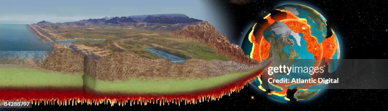 Digitally generated image of San Andreas geologic transform fault through California Digitally generated image of San Andreas geologic transform fault through California