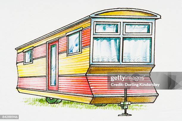 illustration of mobile home - トレーラハウス点のイラスト素材／クリップアート素材／マンガ素材／アイコン素材