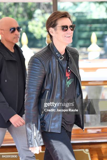 Jim Carrey is seen during the 74. Venice Film Festival on September 5, 2017 in Venice, Italy.