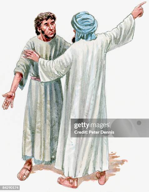 Illustration Of Angel Telling Lot To Flee From Sodom, Foto de stock