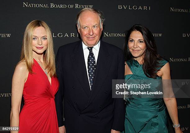 Actress Heather Graham and Nicola Bulgari and his wife attend the 2008 National Board of Review awards gala at Cipriani on January 14, 2009 in New...