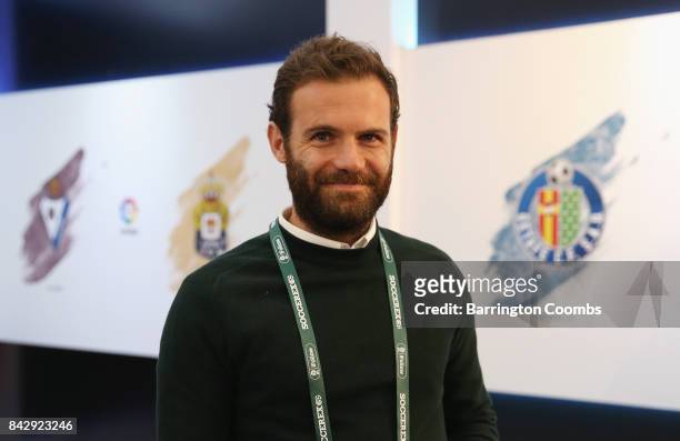 Juan Mata of Manchester United looks on in the La Liga lounge during day 2 of the Soccerex Global Convention at Manchester Central Convention Complex...
