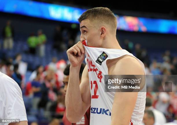 Tomasz Gielo of Poland smutek during the FIBA Eurobasket 2017 Group A match between Poland and France on September 5, 2017 in Helsinki, Finland.