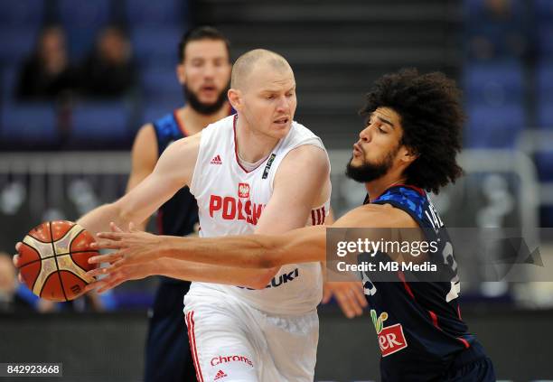 Damian Kulig of Poland, Louis Labeyrie of France during the FIBA Eurobasket 2017 Group A match between Poland and France on September 5, 2017 in...