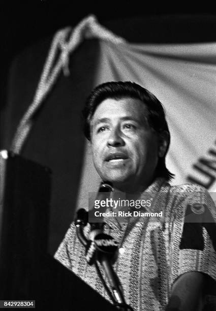 Ceasar Chavez addresses The Young Democrats in Louisville Kentucky on August 11, 1973