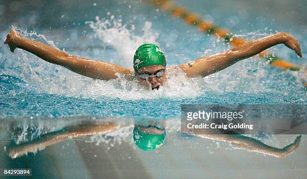Nicole Mee of Australia competes in the women's 200M butterfly final during the swimming on day two of the Australian Youth Olympic Festival at the...