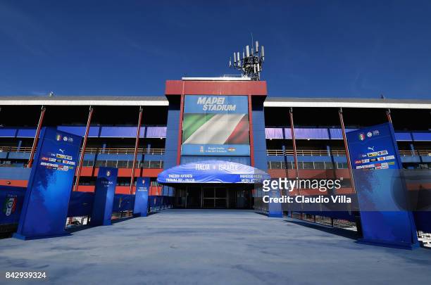 General view outside the stadium prior to the FIFA 2018 World Cup Qualifier between Italy and Israel at Mapei Stadium - Citta' del Tricolore on...