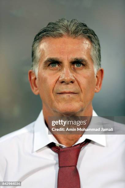 Carlos Quieroz head coach of Iran looks on during FIFA 2018 World Cup Qualifier match between Iran v Syria on September 5, 2017 in Tehran, Iran.