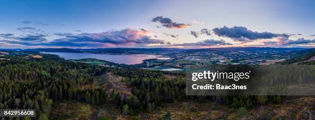 panorama of lier, norway - østfold stock pictures, royalty-free photos & images