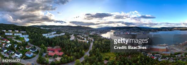panorama of drammen city, norway - østfold stock pictures, royalty-free photos & images