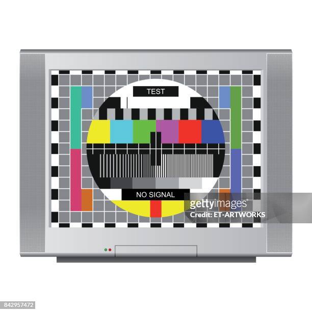 illustrazioni stock, clip art, cartoni animati e icone di tendenza di scheda di prova - televisore