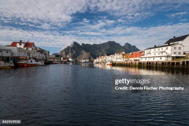 the town of henningsvaer, lofoten - henningsvaer stock pictures, royalty-free photos & images