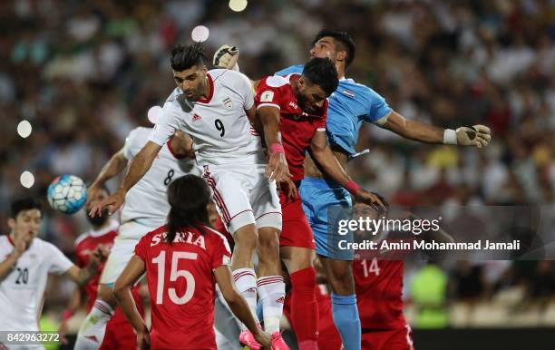 Mehdi Taremi of Iran in action during FIFA 2018 World Cup Qualifier match between Iran v Syria on September 5, 2017 in Tehran, Iran.