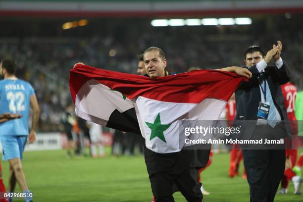 Syria celebrate during FIFA 2018 World Cup Qualifier match between Iran v Syria on September 5, 2017 in Tehran, Iran.