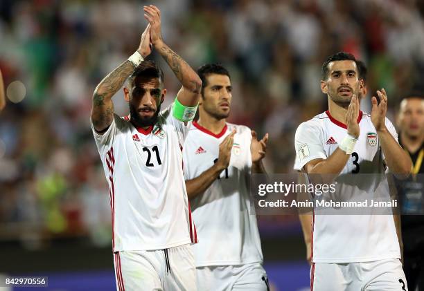 Ashkan Dejagah of Iran looks on during FIFA 2018 World Cup Qualifier match between Iran v Syria on September 5, 2017 in Tehran, Iran.