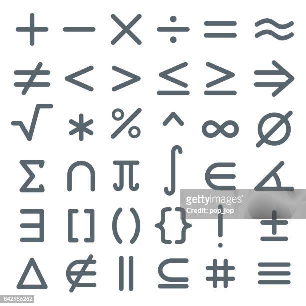 math symbols, mathematic icon set - square composition stock illustrations