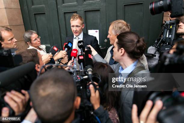 ProsecutorJakob Buch-Jepsen holds a press briefing after the Copenhagen City Court ruling that submarine owner Peter Madsen is to remain in custody...