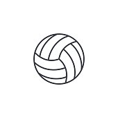 volleyball ball thin line icon. Linear vector symbol