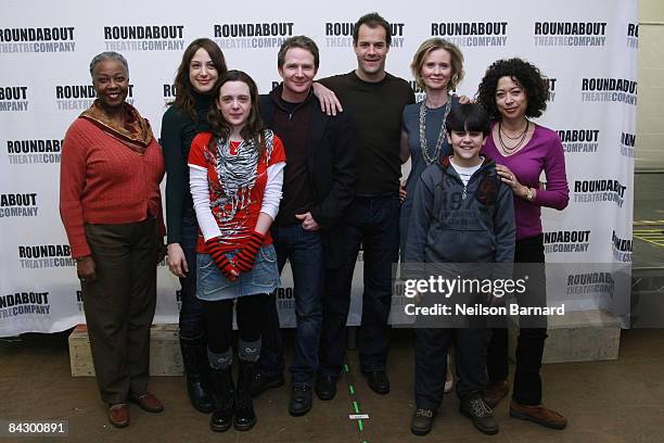 Actors Aleta Mitchell, Natalie Gold, Shana Dowdeswell, Peter Benson, Josh Stamberg, Cynthia Nixon, Matthew Gumley and Mimi Lieber attend a photo call...