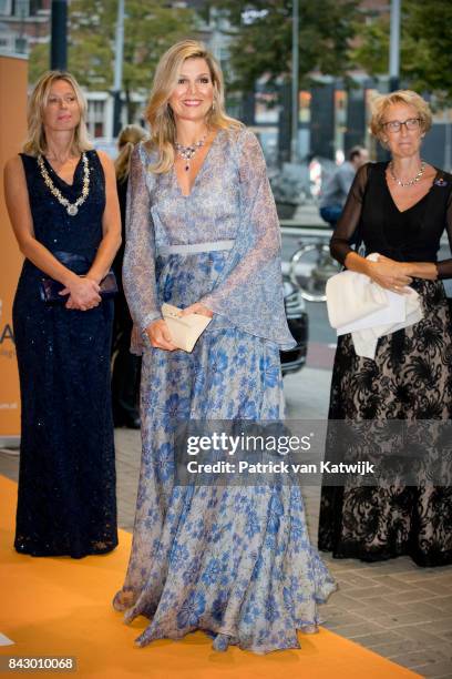 Queen Maxima of The Netherlands attends the benefit gala dinner for the Princess Maxima Center for childrenÕs oncology in the Concertbuilding on...