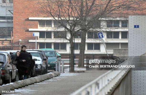 French film director Claude Berri's sons, Darius and Thomas Langmann arrive, on January 10, 2009 at the Pitie-Salpetriere hospital in Paris, to visit...