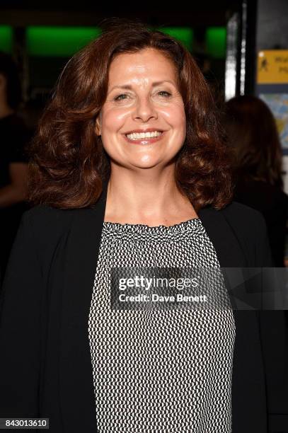 Rebecca Front arrives at the performance of hit musical Wicked celebrating its new cast ahead of its 11th birthday at Apollo Victoria Theatre on...