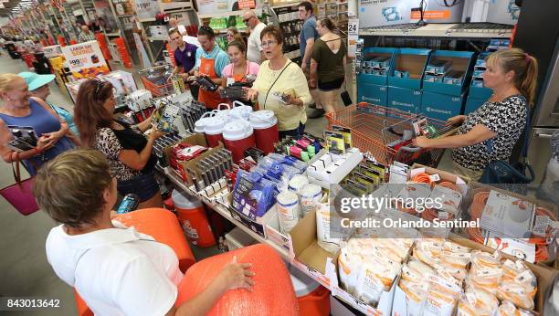 Hurricane supplies are flying off the shelves at The Home Depot in Lady Lake on Tuesday afternoon, Sept. 5, 2017. Buyers are preparing for Hurricane...